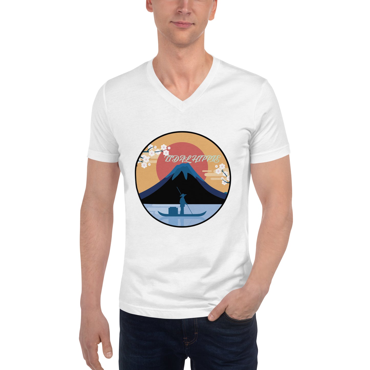 Tidal Hippie "Down By The River" Short Sleeve V-Neck T-Shirt